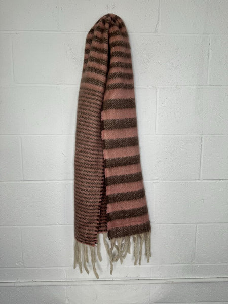 Wona Wooly Stripe Fringe Scarf