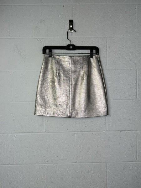 Walter Baker Metallic Leather Mini Skirt