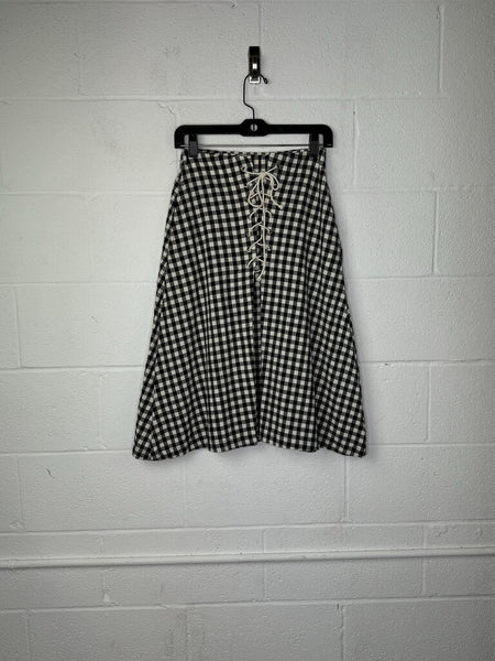 Eva Franco Gingham Lace up Skirt