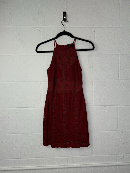 Topshop Halter Lace Overlay Dress