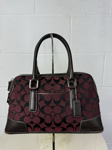 Coach Fabric Satchel with Leather Handles