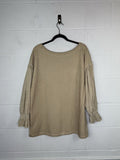 Pilcro Distressed Top with Poufy Sleeves