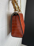 Made in Italy Embossed Bamboo Handle Bag