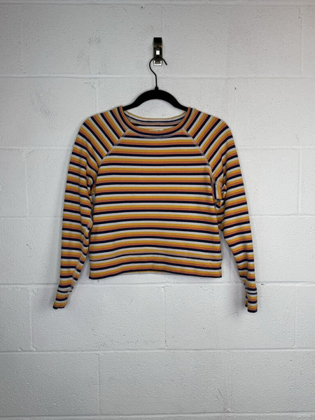 Madewell Striped Cropped Baseball Top