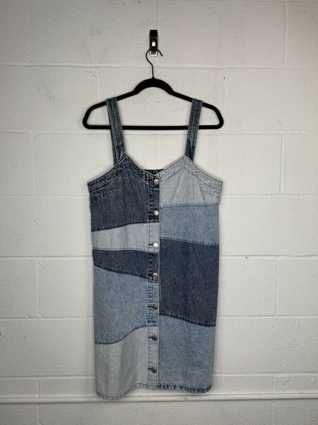 Gap Patchwork Denim Dress with Tab Straps