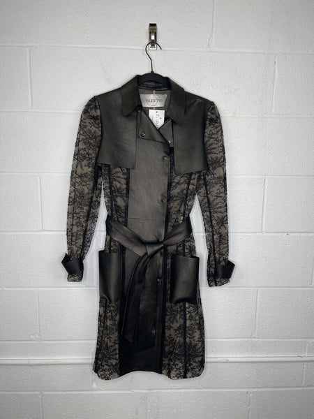 Valentino Couture Leather and Lace Jacket